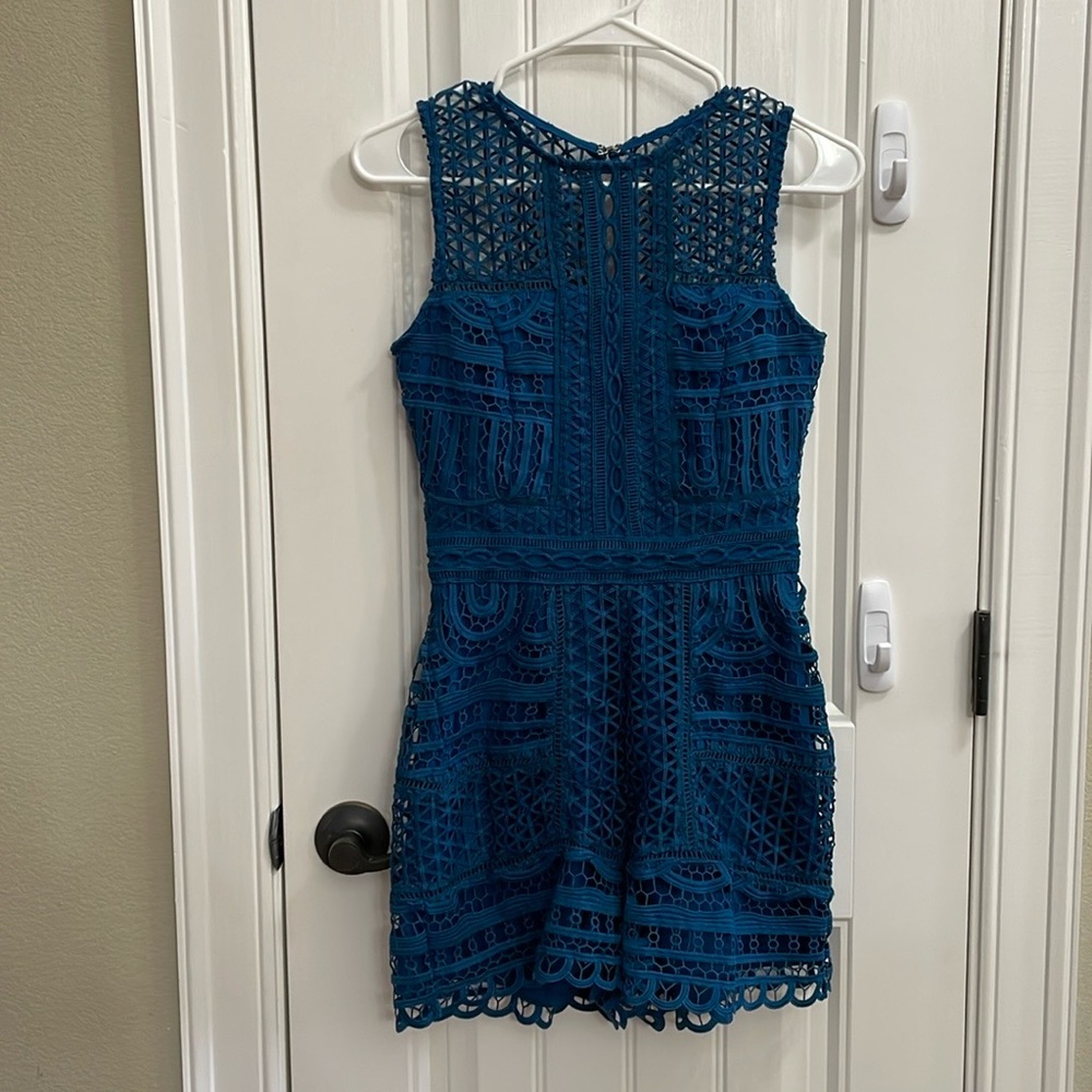 adelyn rae teal blue romper.  XS